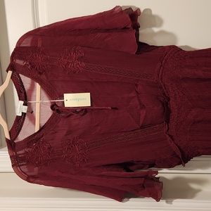 New With Tags. Sundance burgandy dress Size L
